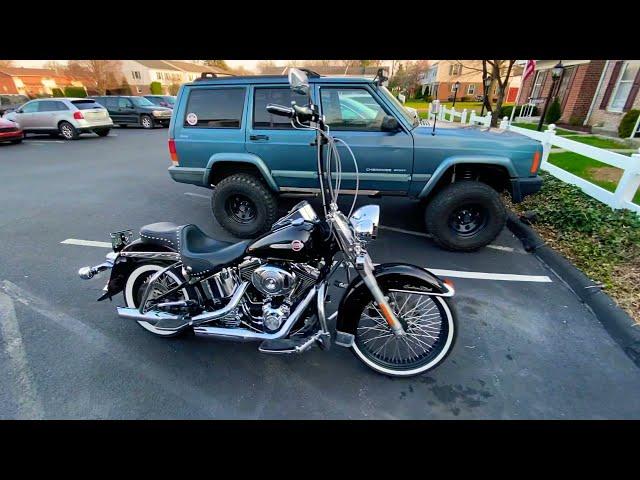 18 inch Carlini Gangster Apes on 2002 Harley Davidson Heritage Softail Classic FLSTCI