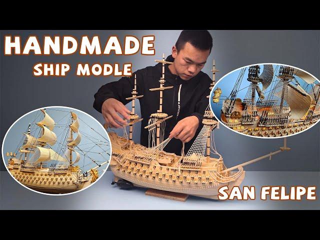 Handcrafting a Spanish Ship with Wood and Bamboo Mats【tianliang】