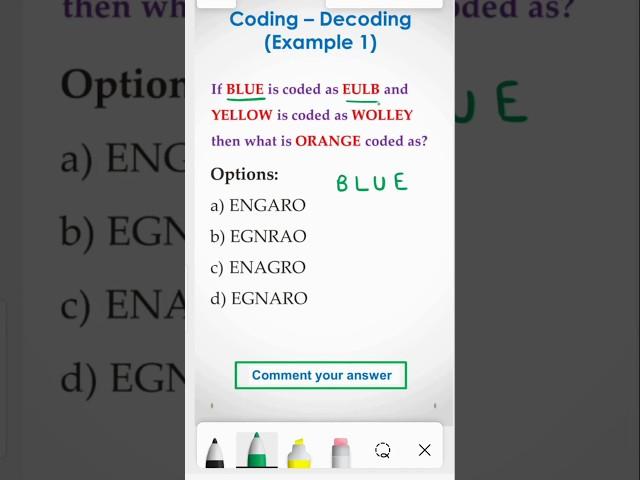 Coding Decoding Example || Reasoning Questions #ytshorts #shorts #codingdecodingtricks