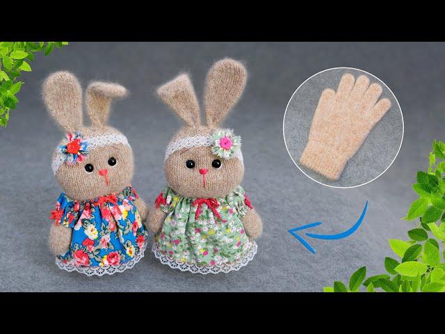 I sewed wonderful bunnies from gloves for all my friends as a giftDIY Bunny