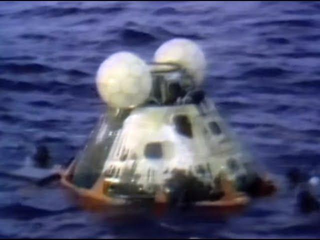 APOLLO 13 - Splashdown & Recovery - Stabilized Live TV [60fps]