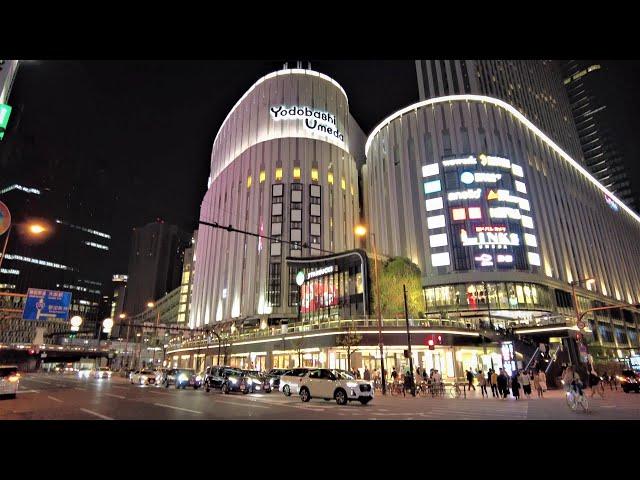 Night walk around Umeda, Osaka｜Japan｜4K-ASMR