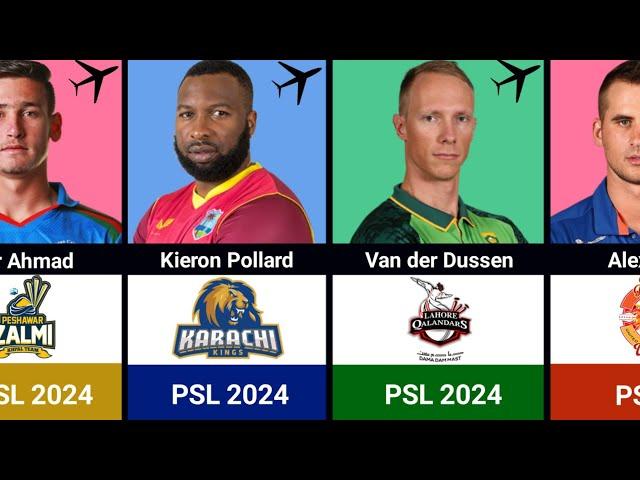 PSL 2024 Foreign Players of All Trams | PSL All Team Squads | PSL 2024 Drafting