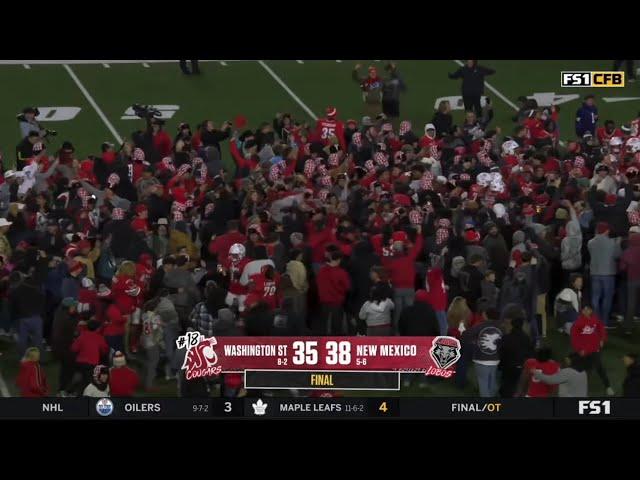 New Mexico UPSETS #18 Washington State and fans gather on the field