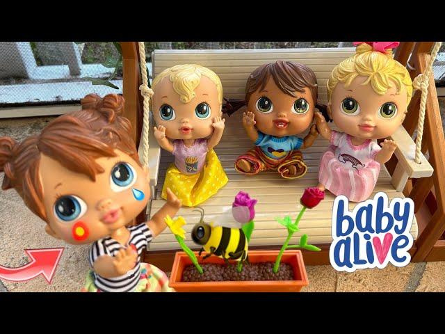 NEW Baby alive crib life dolls Afternoon routine ️ Layla gets stung by a bee! 