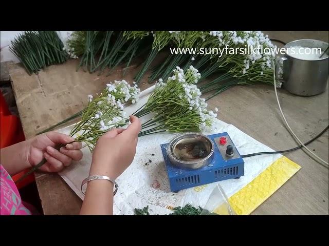 China supplier wholesale artificial bridal flower, baby's breath flower bouquet for wedding decor