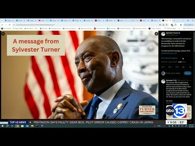 Former Houston Mayor Sylvester Turner running for late Rep. Sheila Jackson Lee's seat in Congress