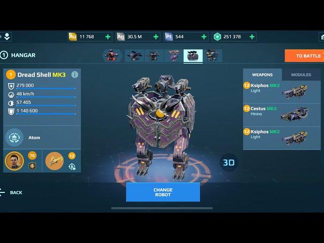 Shell Cestus War Robots Gameplay