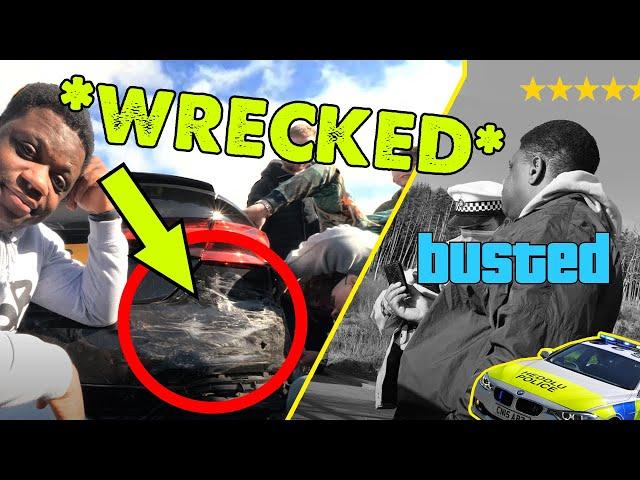 *CARS WRECKED*  CAR MEET TURNED INTO CHAOS REAL QUICK!!