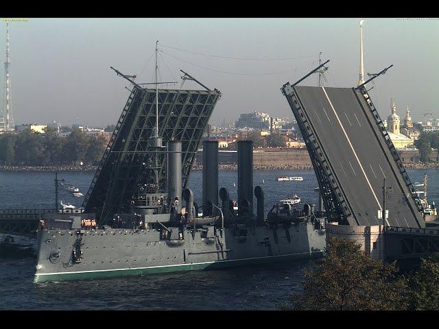 Legendary Russian cruiser "Aurora" Timelapse