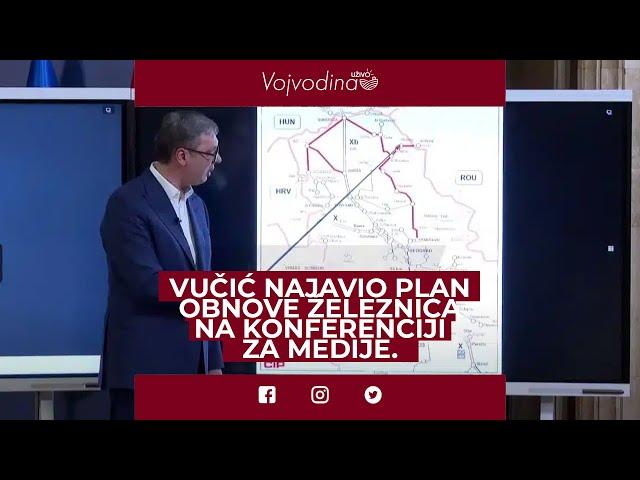 Predsednik Srbije, Aleksandar Vučić, najavio plan obnove železnica na konferenciji za medije.