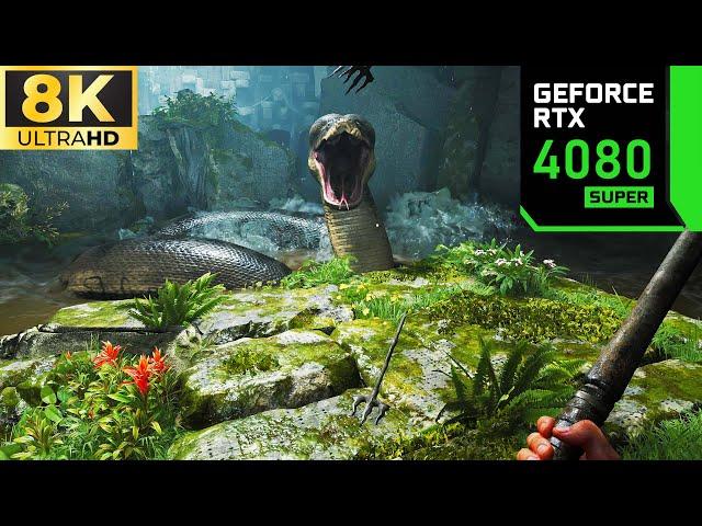 [8K] Indiana Jones All GIANT SNAKE Scenes | 8K DLSS Ultra - RTX 4080 Super