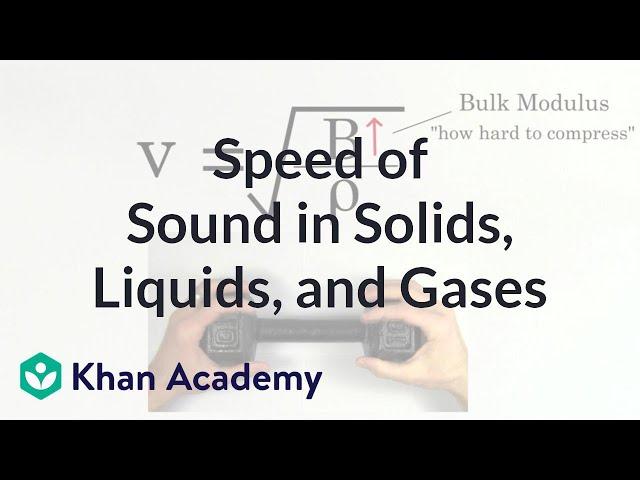 Relative speed of sound in solids, liquids, and gases | Physics | Khan Academy