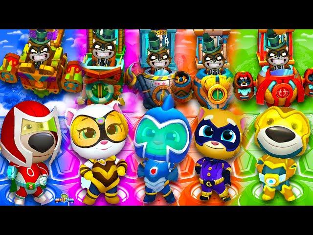 Talking Tom Hero Dash - Discover all the heroes - Full Screen - Full walkthrough - BOSSES