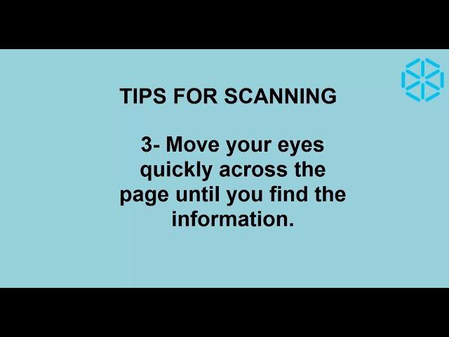 READING STRATEGY - scanning