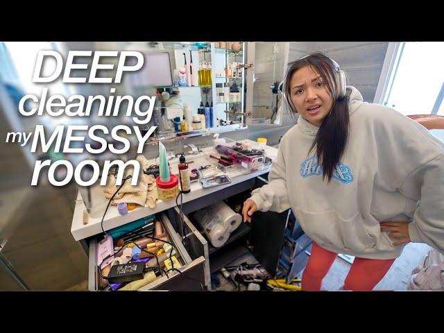 DEEP CLEANING + ORGANIZING MY MESSY ROOM (took me 2 days...)