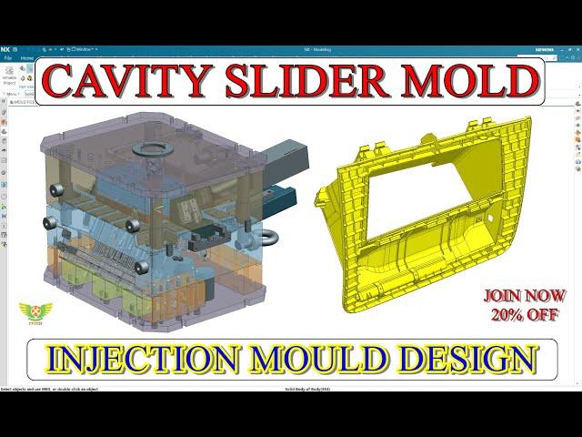 PLASTIC INJECTION MOULD DESIGN TUTORIAL | Cavity Slider design in Plastic mold design #cimdesign