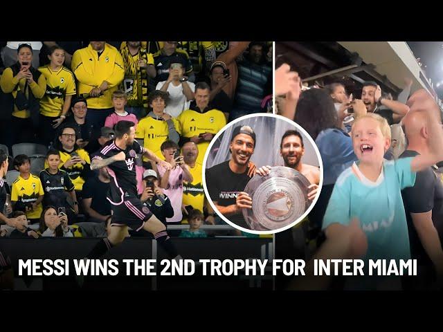 Crazy Reaction To Messi Free kick Goal And Winning Second Trophy For Miami