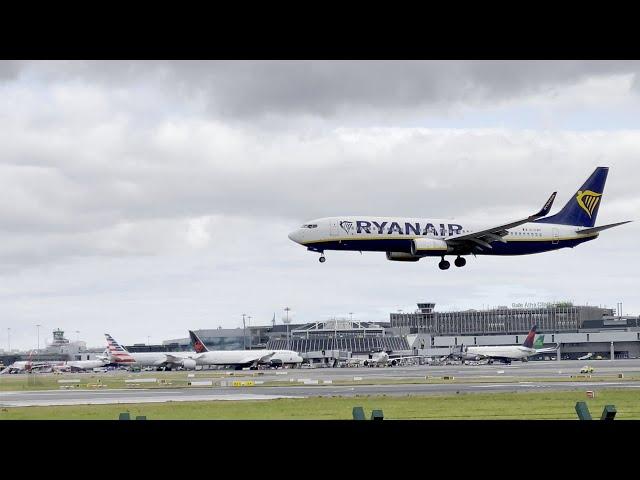 Dublin Airport Flight taking off and landing 4K