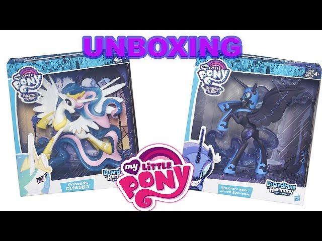 Unboxing Princess Celestia and Nightmare Moon Guardians of Harmony Toys Figurines Review