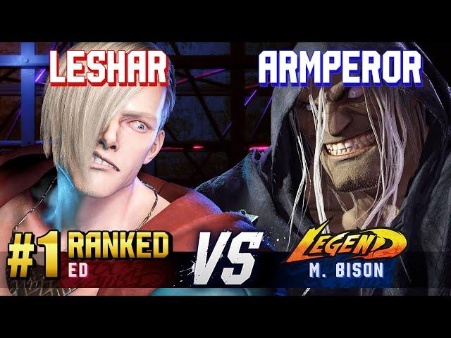 SF6 ▰ LESHAR (#1 Ranked Ed) vs ARMPEROR (M.Bison) ▰ High Level Gameplay
