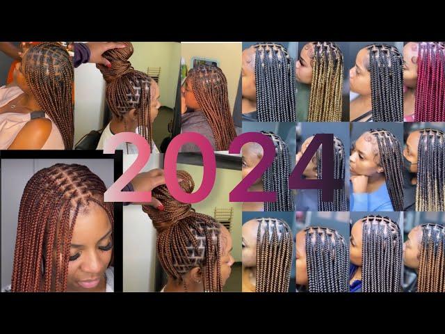  knotless braids hairstyle on short  and long natural hair you will love to do #microbraid