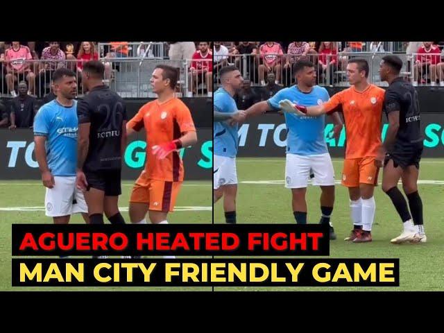 Sergio Aguero angry reaction to this tackle during Man City friendly game