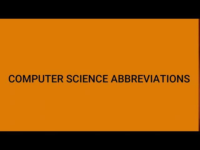 Computer Abbreviations