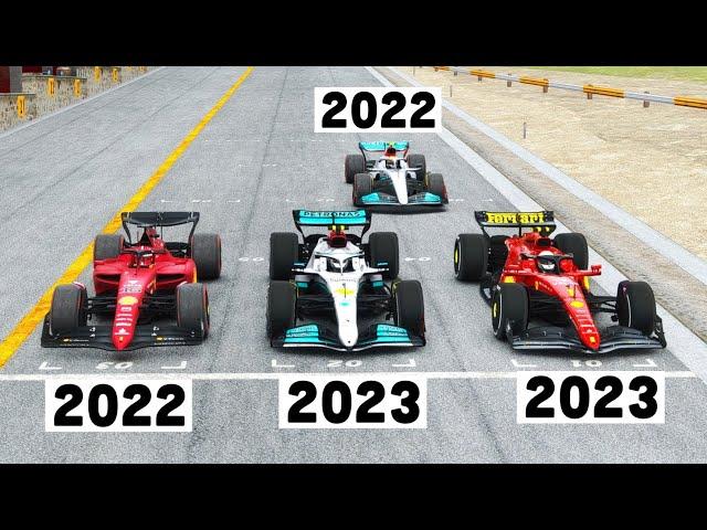 Ferrari F1 2023 vs Mercedes F1 2023 vs Ferrari F1 2022 vs Mercedes F1 2022 - Spa Francorchamps