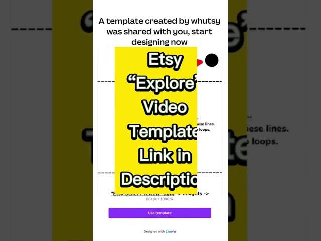 Etsy Shop Explore Video Template #shorts for the Etsy Seller Preview App