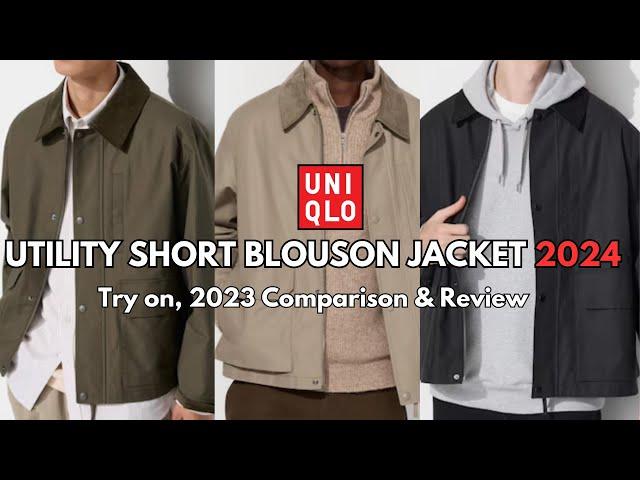 2024 UNIQLO UTILITY SHORT BLOUSON JACKET TRY ON & REVIEW (3 COLOURS)