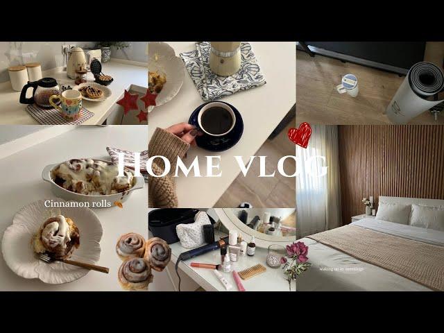 HOME VLOG | الاستيقاظ صباحًا، وصفات فطور، ترتيب مقاضي الشهر، وصفة سينابون روول