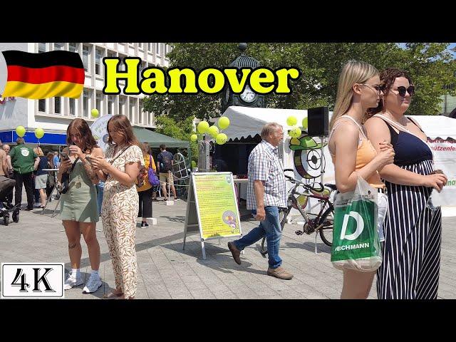 Walking in the city center of Hannover, Germany 2023