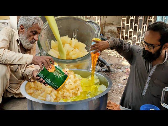 Refreshing Pineapple Juice  Summer Special Street Drink Pineapple Milkshake. SUMMER STREET DRINKS