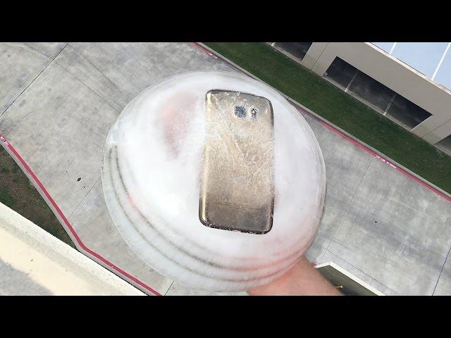 Can Ice Block Protect Galaxy S7 from 100 FT Extreme Drop Test? - GizmoSlip