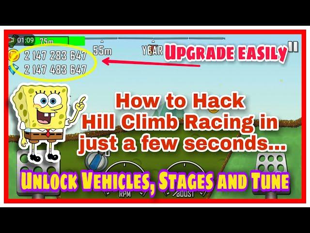 How To Hack Hill Climb Racing where you can Unlock all the Vehicles and Stages