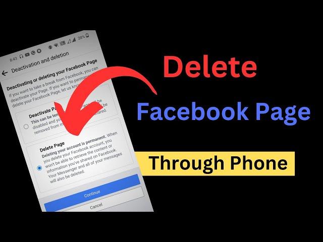 How to Delete Facebook Page Through Phone? || Deleting and Reactivating a Facebook Page #fbtricks