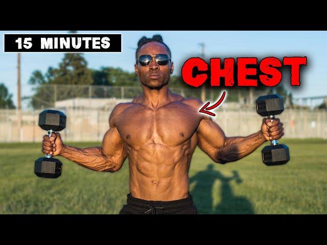 15 MINUTE LIGHTWEIGHT DUMBBELL CHEST WORKOUT | NO BENCH NEEDED!