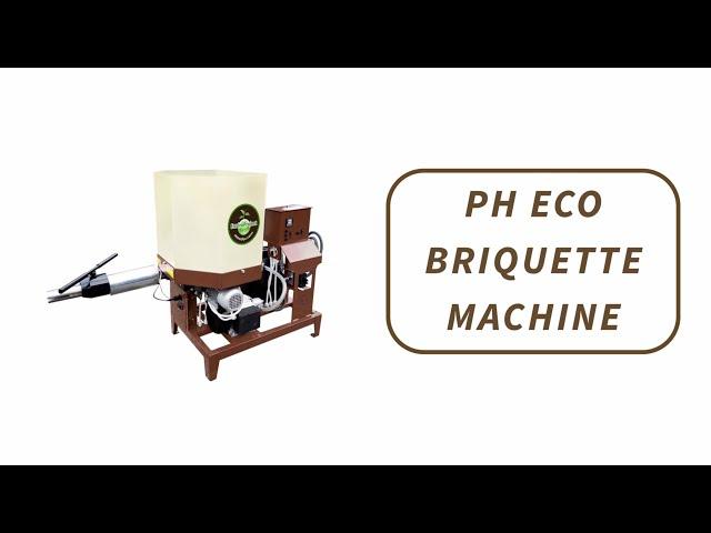 PH ECO briquette machine (2023 model) - compact single-phase press for sawdust and other biomass