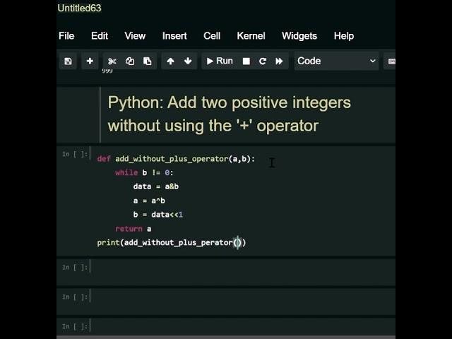 Add two positive integers without using the '+' operator