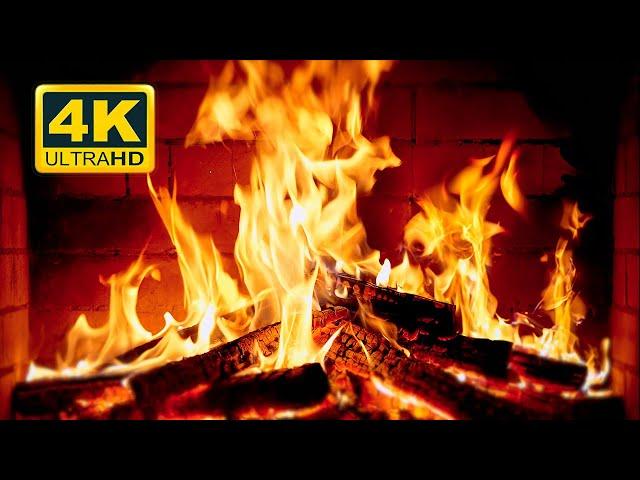  Cozy Fireplace 4K (12 HOURS). Fireplace with Crackling Fire Sounds. Crackling Fireplace 4K