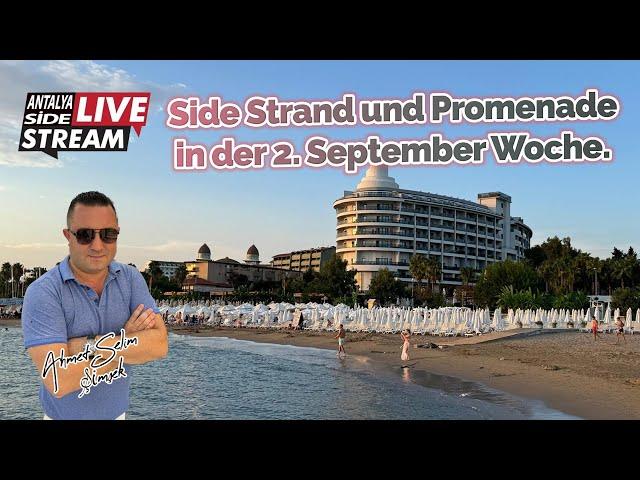 Side Strand und Promenade in der 2. September Woche. Live