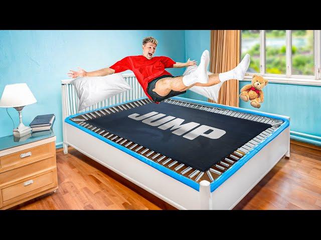 I Turned my Bed into a Trampoline!