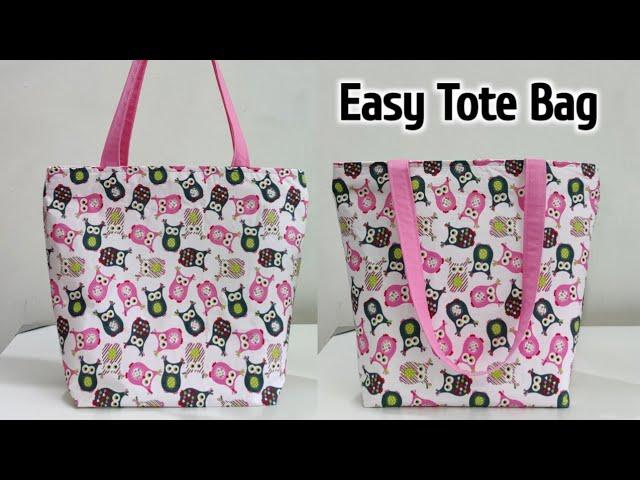 ZIPPERED TOTE BAG TUTORIAL | Simple Tote Bag with Lining | Shopping bag cutting and stitching | Bags