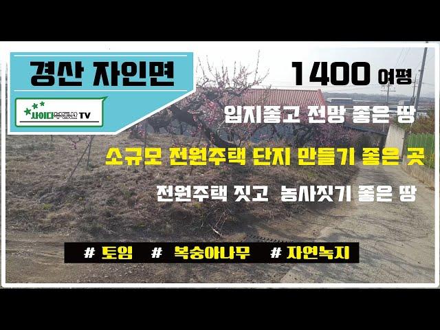 [경산토지매매]경산시 자인면 소재지인근 다용도 임야(토임) 자연녹지 1400여평 남서향 전망좋은 다용도 토지매매