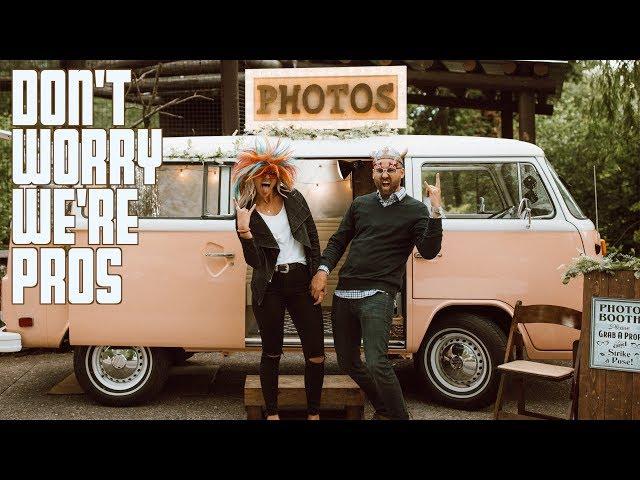 DON'T WORRY WE'RE PROFESSIONALS | VW BUS PHOTO BOOTH | AVIARY WEDDING DAY