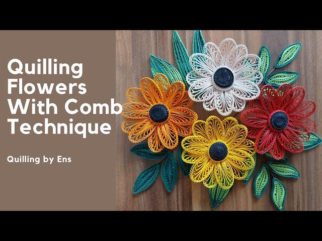 Quilling Flower with Comb Technique ||#diy#quilling#diycrafts#quillingcrafts