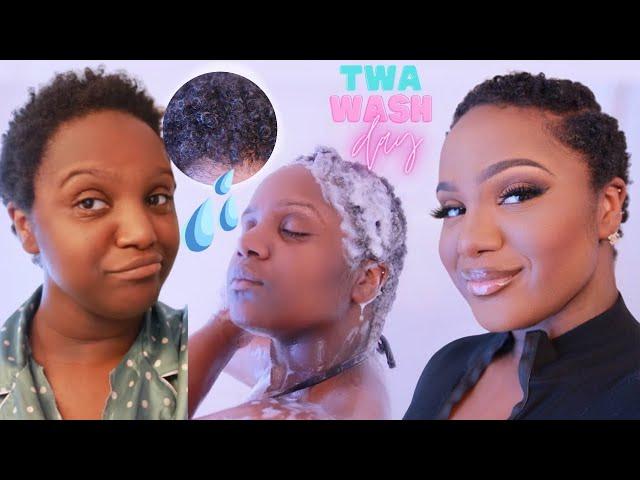 TWA Wash Day + Wash & Go | Routine For Fast, Healthy Hair Growth | How I Style & Define my TWA