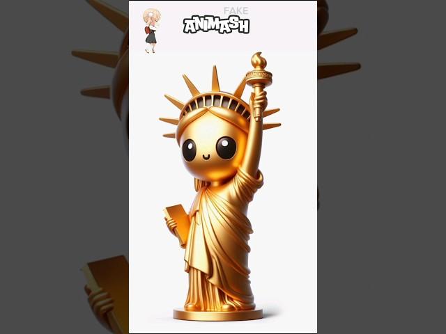 Liberty statue combine with gold #animash #crossbreeding #cuteanimals