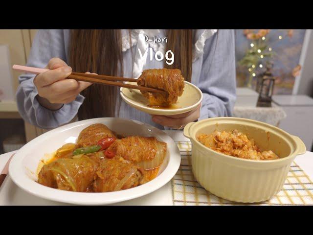 ENG)겨울맞이 파김치 담그고 돌돌말이 삼겹김치찜과 뚝배기 치즈밥, 처음 도전해 본 박막례할머님의 간장비빔국수, 옛날토스트, 치즈닭갈비, 떡꼬치